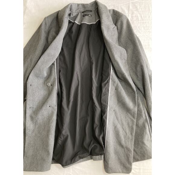 BLACK TAPE Blazer Women's 3X Grey Stripes Double Breasted Lined Long Sleeve - Picture 3 of 8